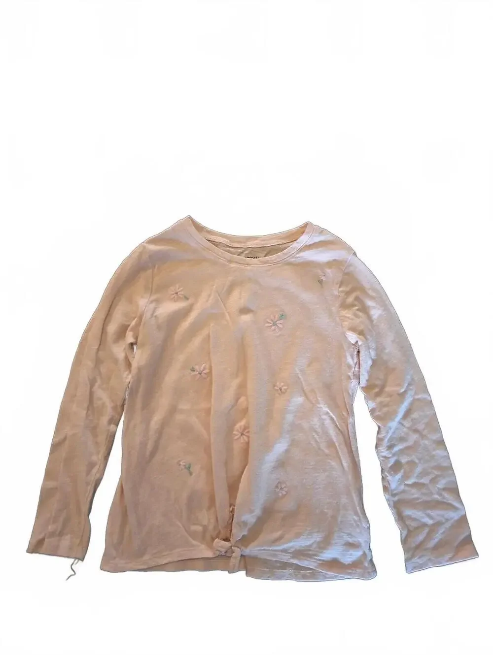 OshKosh B'gosh Girls Embroidered Floral Tie-Front Long Sleeve Shirt Size 7